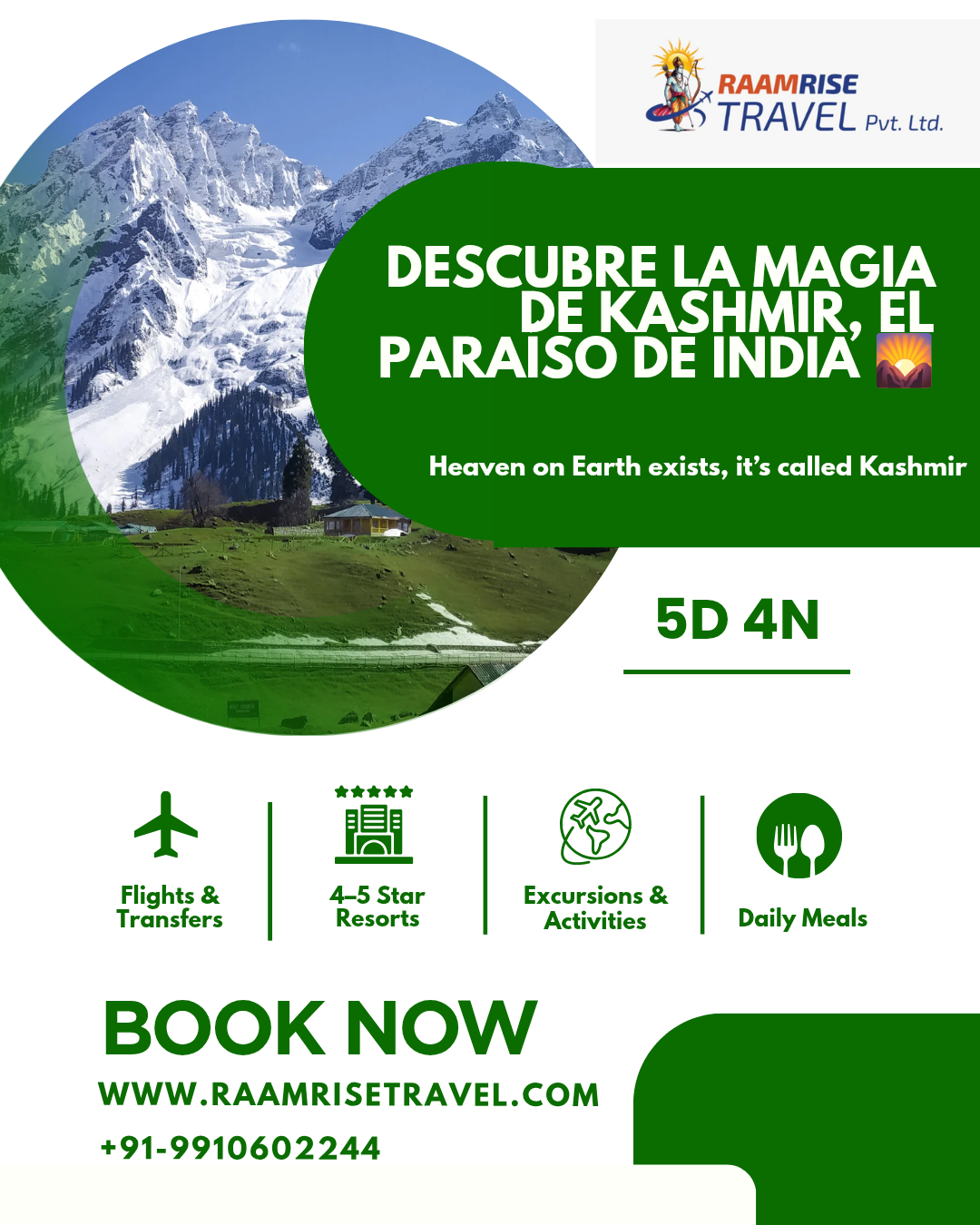 Explora Cachemira con Raam Rise Travel: Tu aventura en la India comienza aquí ✈️